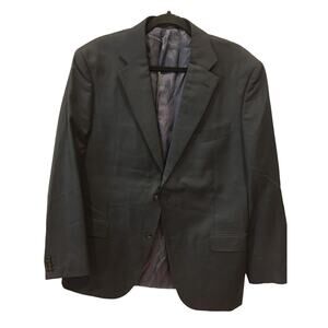 Vitale Barberis Canonico Mens Blazer Black 46L Pockets Single Breasted Collared